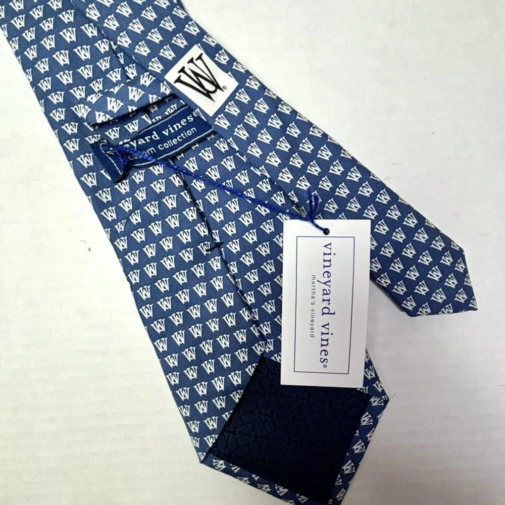Vineyard Vines Blue Tie‎ Logo UW WU Preppy Dad NEW